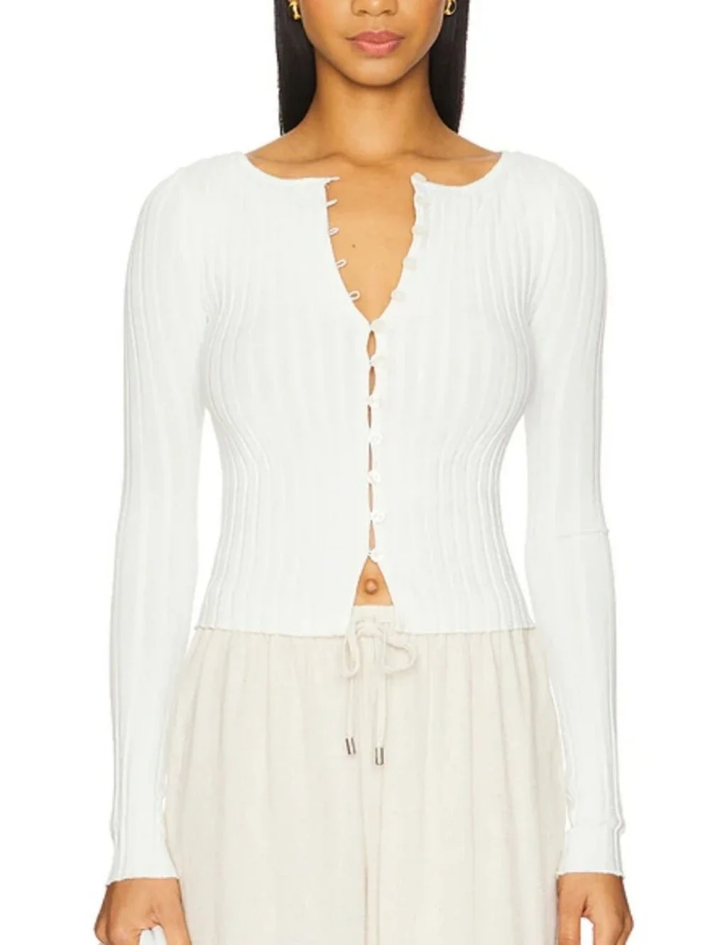Free People Tilly Cardigan In Ivory Large